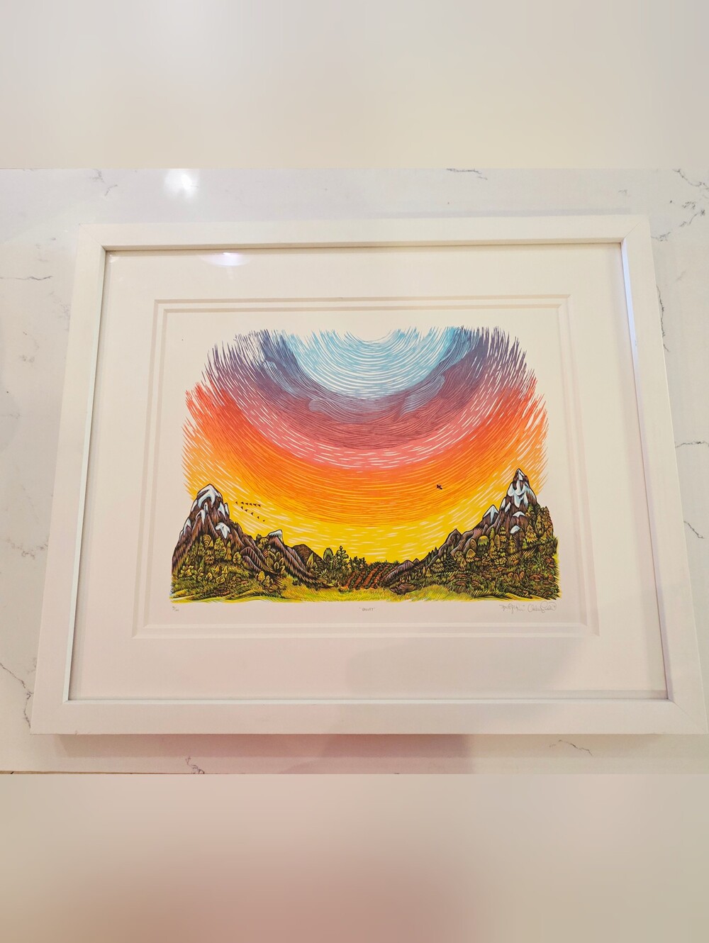 Valley Woodcut Print Shop Tugboat Paul Roden & Valerie Lueth 2014 56/100 Framed